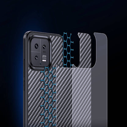 Xiaomi Mi 13 Pro Kılıf Aramid Karbon Fiber M-safe Özellikli Wlons Radison Kılıf