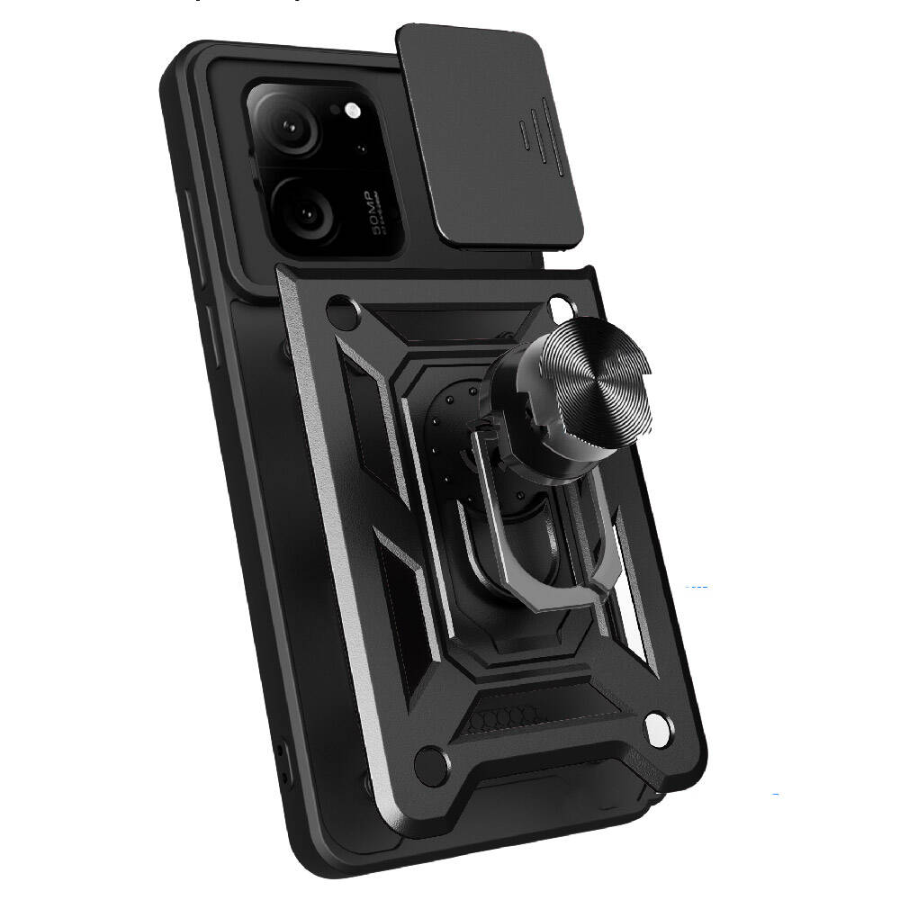 Xiaomi Mi 13T Kılıf Magnetik Standlı Kamera Korumalı Zore Sürgülü Vega Kılıf