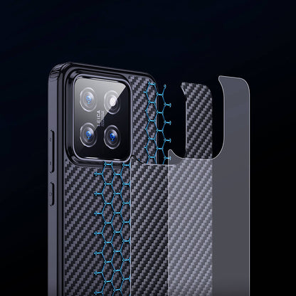 Xiaomi Mi 14 Kılıf Aramid Karbon Fiber M-safe Özellikli Wlons Radison Kılıf