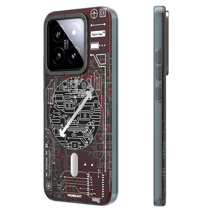 Xiaomi Mi 14 Kılıf M-safe Şarj Özellikli YoungKit Technology Serisi Kılıf