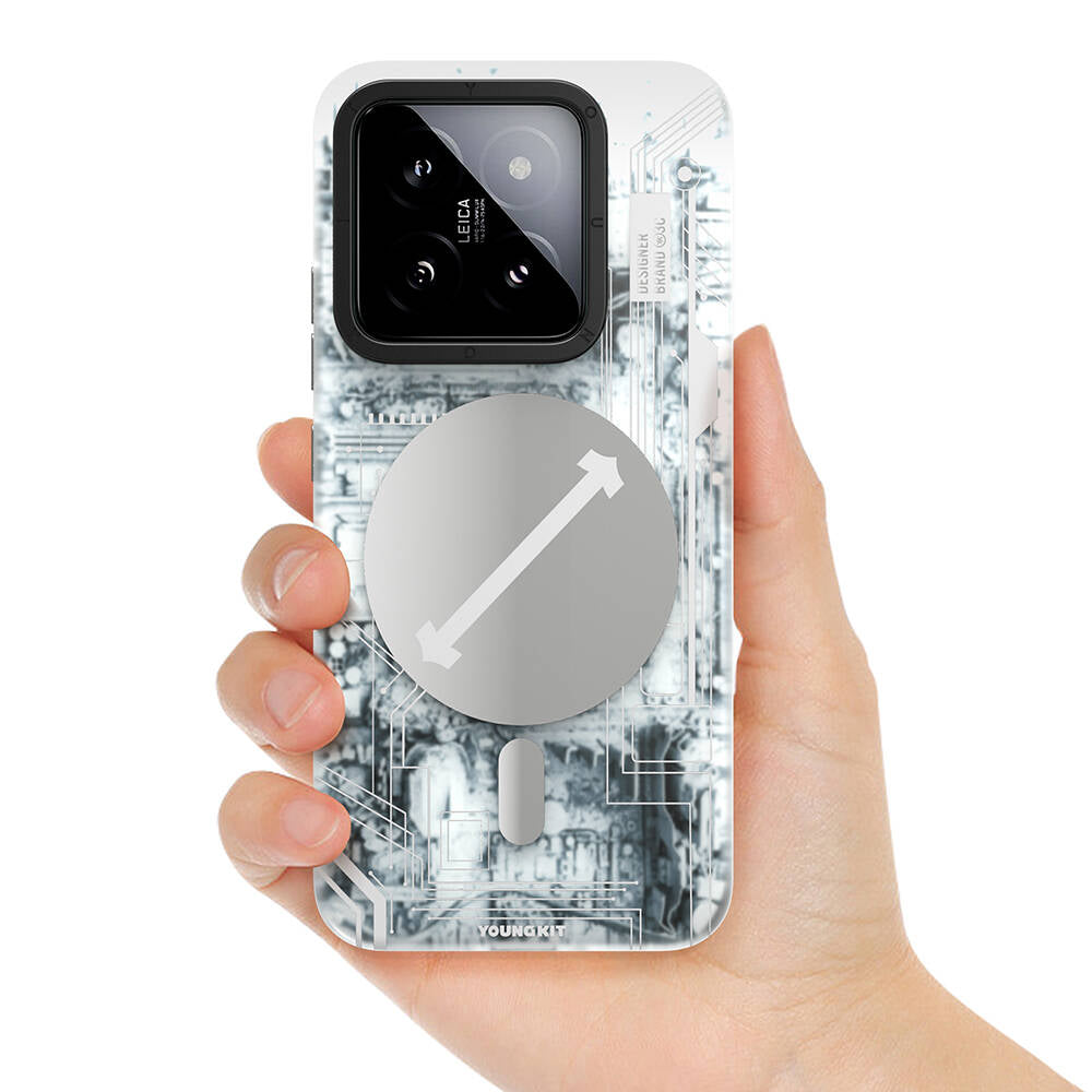 Xiaomi Mi 14 Kılıf M-safe Şarj Özellikli YoungKit Technology Serisi Kılıf