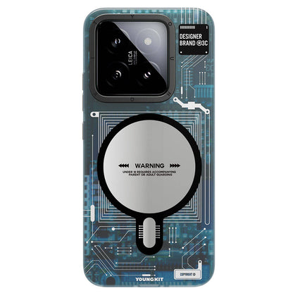 Xiaomi Mi 14 Kılıf M-safe Şarj Özellikli YoungKit Technology Serisi Kılıf