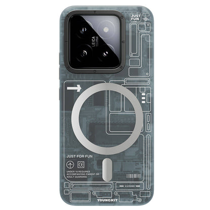 Xiaomi Mi 14 Kılıf M-safe Şarj Özellikli YoungKit Technology Serisi Kılıf