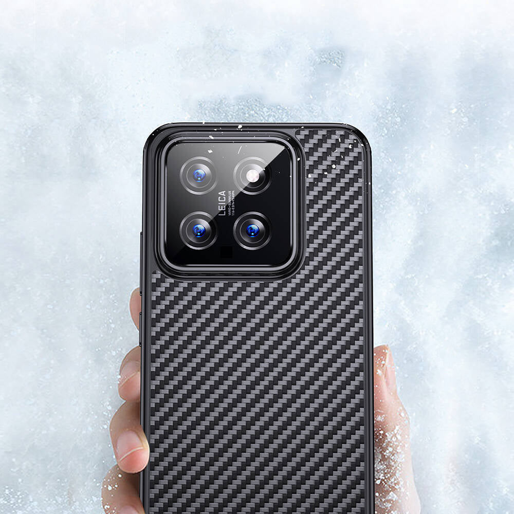 Xiaomi Mi 14 Pro Kılıf Aramid Karbon Fiber M-safe Özellikli Wlons Radison Kılıf