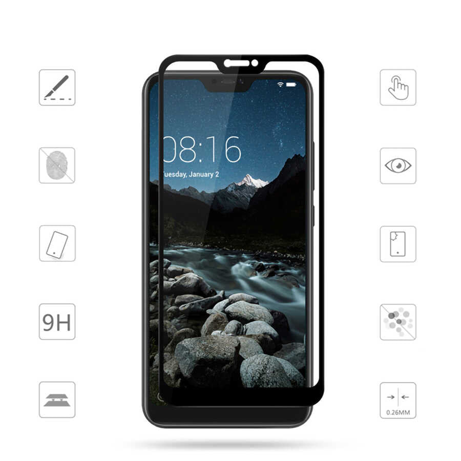 Xiaomi Mi A2 Lite Davin 5D Cam Ekran Koruyucu