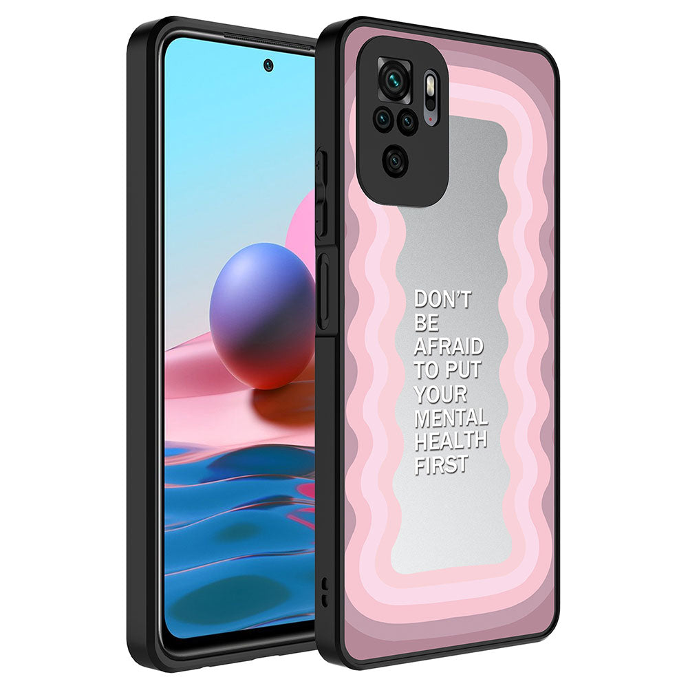 Xiaomi Redmi Note 10 Kılıf Aynalı Desenli Kamera Korumalı Parlak Zore Mirror Kılıf