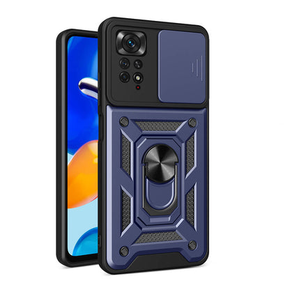 Xiaomi Redmi Note 11 Pro 4G Kılıf Magnetik Standlı Kamera Korumalı Zore Sürgülü Vega Kılıf