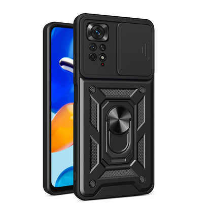 Xiaomi Redmi Note 11 Pro 4G Kılıf Magnetik Standlı Kamera Korumalı Zore Sürgülü Vega Kılıf