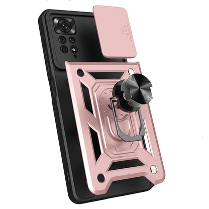 Xiaomi Redmi Note 11 Pro 4G Kılıf Magnetik Standlı Kamera Korumalı Zore Sürgülü Vega Kılıf