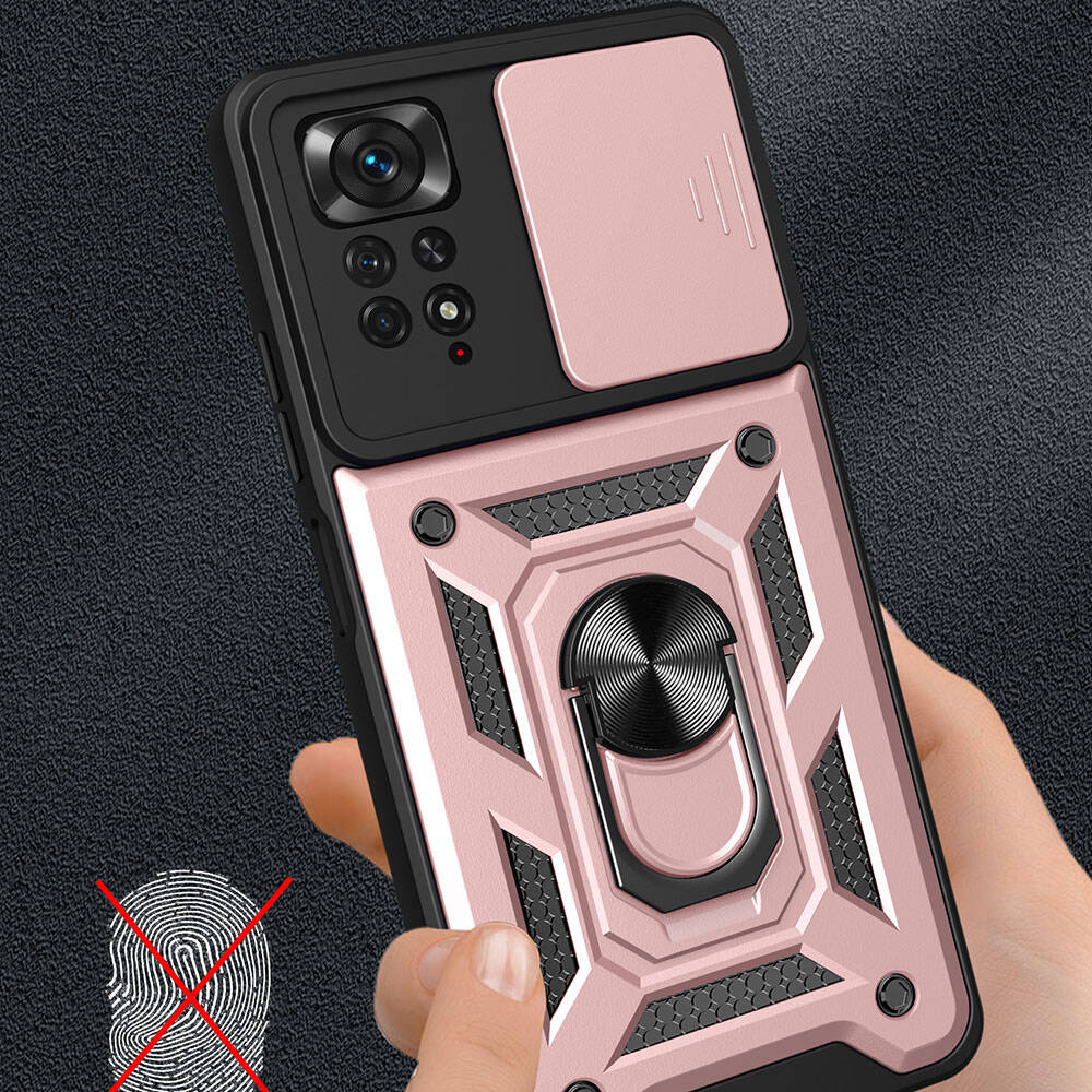 Xiaomi Redmi Note 11 Pro 4G Kılıf Magnetik Standlı Kamera Korumalı Zore Sürgülü Vega Kılıf