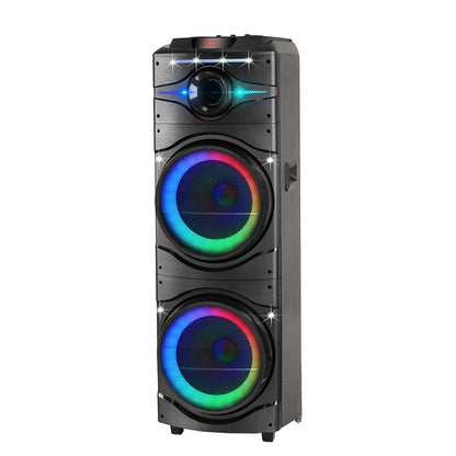 Zore GD-2016 Dijital LED Göstergeli FM Radyolu Mikrofonlu RGB TWS Çift 12 inç Stereo Bass Kablosuz Karaoke Hoparlör