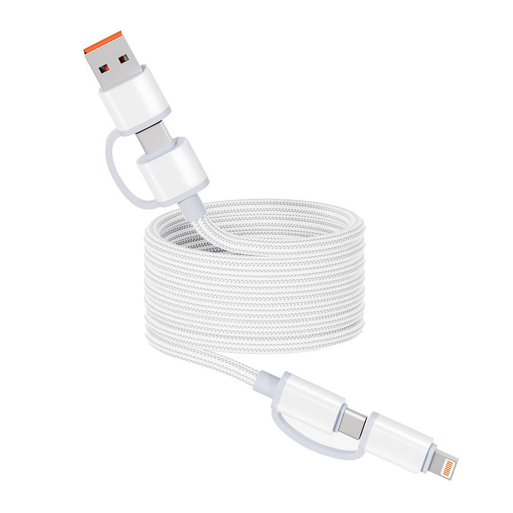 Zore Spiral Manyetik Örgülü Tasarım 4in1 A+C to C+L Şarj Kablosu 1M